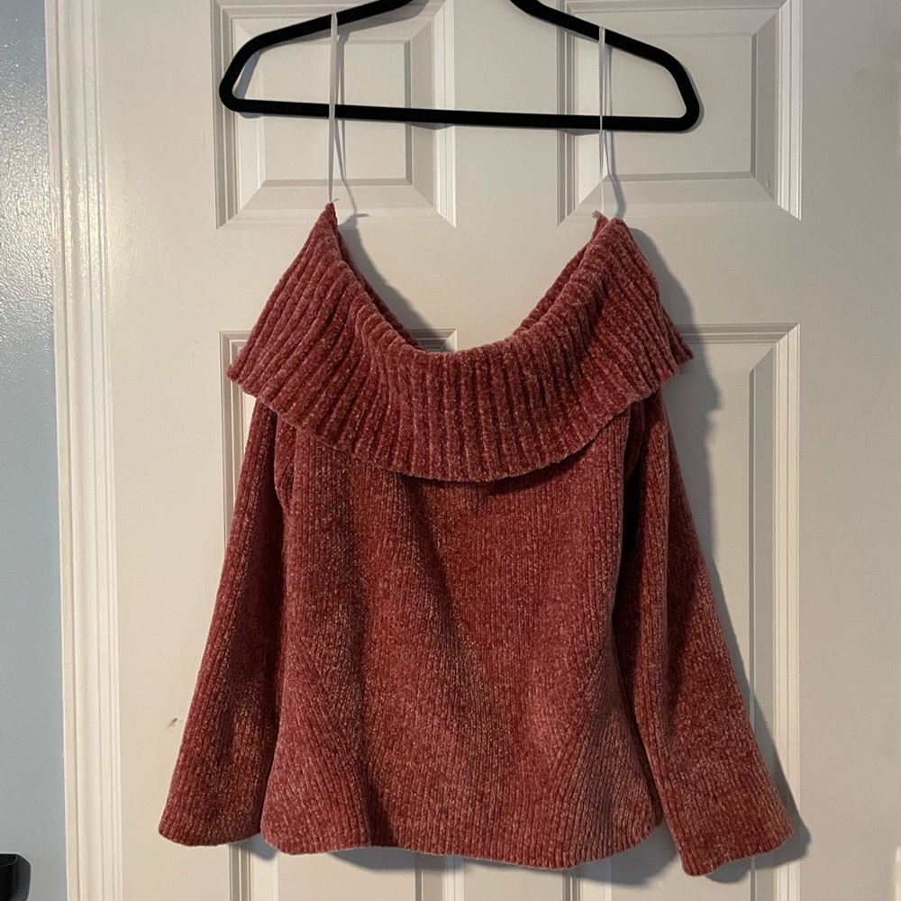 Forever 21 Off The Shoulder Chenille Sweater - XL